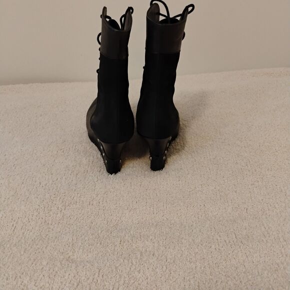 John fluevog boots Studded Wedge Goth Punk Metal Rock Band Grunge womens Sz 8 - Picture 5 of 12
